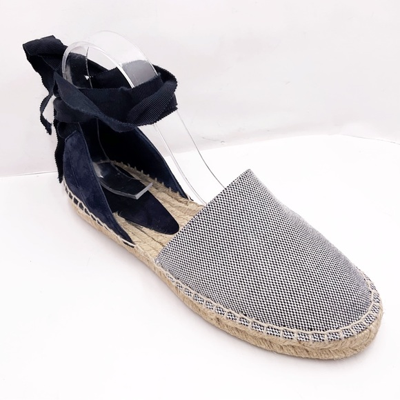 {Vince} Canvas & Suede Espadrilles Ankle Tie Navy - Picture 2 of 16